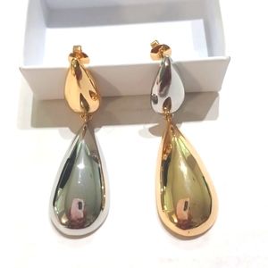 Adornia Women's Two-Tone Pear Double Drop Earrings